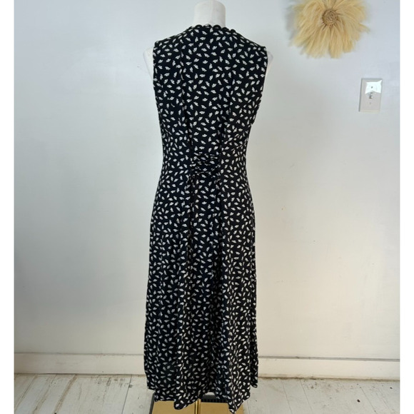 VTG Ed Michaels Womens Button Front Midi Dress Size 10 Petite Hat Print Cottage - Picture 5 of 12